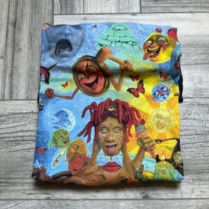 Trippie Redd Mens Black Crew Neck Lifes a Trip Album Short Sleeve T-Shirt Small